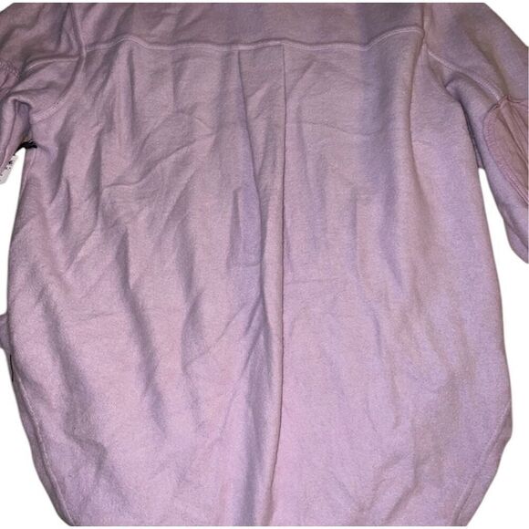 ✨BLACK TAPE Fuzzy Elbow Patch Shacket Shirt Sz Medium Jacket Soft Lilac✨ - Picture 9 of 11